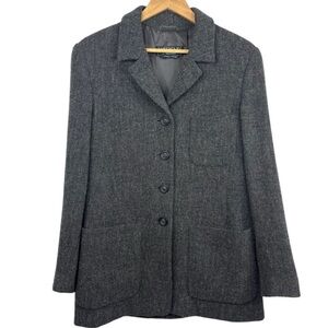 Weekend by Max Mara Grey Wool Blend 3 Pocket Lined Sport Jacket Blazer Coat 8